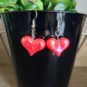 Heart earrings, dangle earrings, Valentine's earrings